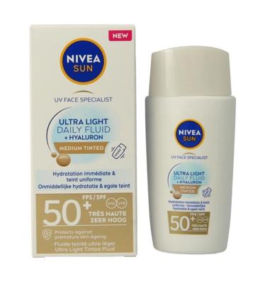 Nivea Sun Ultra Light Daily Fluide Medium Tinted Spf 50+