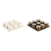 Decoratieve figuren DKD Home Decor Bordspel 20,5 x 20,5 x 5 cm Wit Amber Metaal Modern - thumbnail