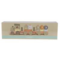 Little Dutch Farm Houten Blokkentrein Tractor - thumbnail