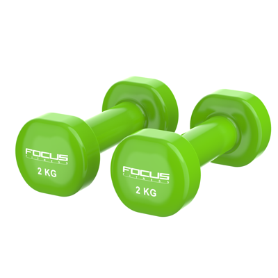 Vinyl Dumbbells - Focus Fitness - 2 x 2 kg