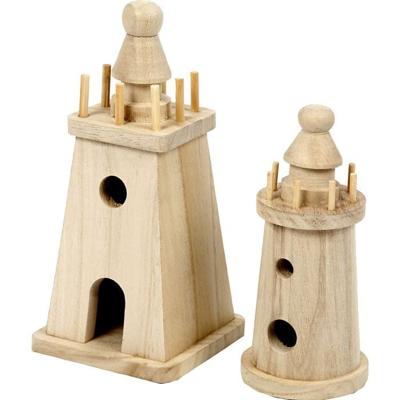 Creativ Company Vuurtoren, h: 13,5+18 cm, 2 stuk/ 1 doos