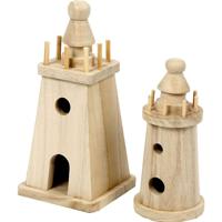 Creativ Company Vuurtoren, h: 13,5+18 cm, 2 stuk/ 1 doos - thumbnail