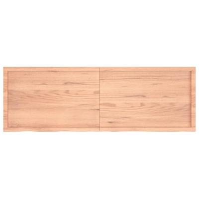 Wandschap 180x60x(2-6)cm behandeld massief eikenhout lichtbruin
