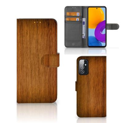 Samsung Galaxy M52 | Book Style Case | Donker Hout Samsung Galaxy M52 | Book Style Case | Donker Hout