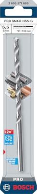 Bosch Accessoires PRO Metal HSS-G Metaalboor | Lang | DIN 340 | 5,5 x 91 x 139 mm - 2608577689