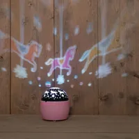 Anna&apos;s Collection LED projector carrousel lichtroze 13 x 11,5cm - thumbnail