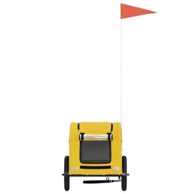 Hondenfietstrailer oxford stof en ijzer geel - thumbnail