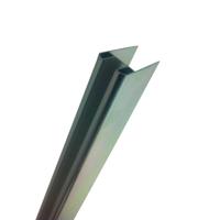 Chroom Glasprofiel Voor Muurprofiel Glaswand 10 mm 200 cm Aqua Splash - thumbnail