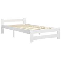 Bedframe massief grenenhout wit 100x200 cm - thumbnail