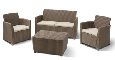 Corona loungeset met kussenbox cappuccino Corona loungeset met kussenbox cappuccino