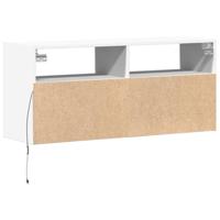 Tv-wandmeubel met LED-verlichting 100x31x45 cm wit - thumbnail