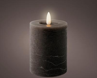 Lumineo LED kaars Grijs/warm wit 7x11.2cm