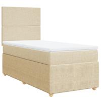 Boxspring met matras stof crèmekleurig 80x200 cm - thumbnail