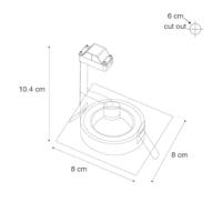QAZQA Set van 6 inbouwspots wit vierkant GU10 50mm IP44 - Xena - thumbnail