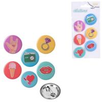 Buttons cartoon 4 cm set van 6 | 48 stuks - thumbnail