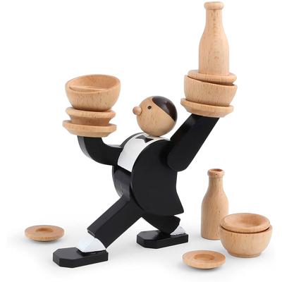 Kikkerland evenwichtsspel The Waiter 7,5 x 14 cm hout 14 delig Kikkerland evenwichtsspel The Waiter 7,5 x 14 cm hout 14 delig