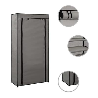 VidaXL Schoenenkast met hoes 58x28x106 cm stof grijs