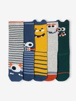 Set van 5 paar "monstersokken" voor jongens marineblauw - thumbnail