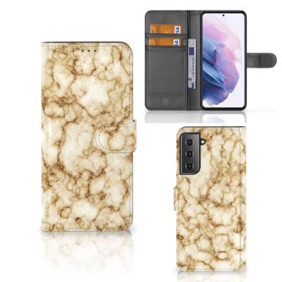 Samsung Galaxy S21 Plus | Bookcase | Marmer Goud | Portemonnee hoesje