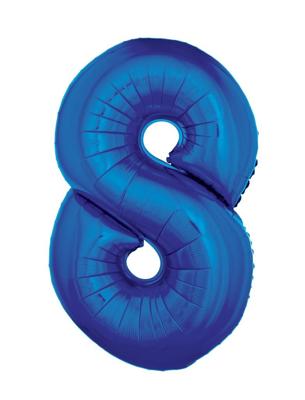 Folieballon Blauw Cijfer &apos;8&apos; Groot