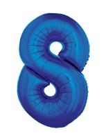 Folieballon Blauw Cijfer &apos;8&apos; Groot - thumbnail