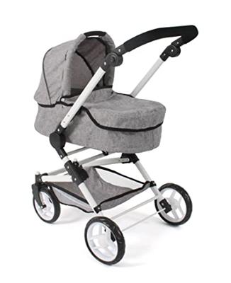 Combi-poppenwagen Fides 3-in-1 - Melange Grijs Combi-poppenwagen Fides 3-in-1 - Melange Grijs