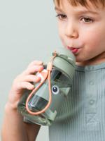 Fles met intrekbaar rietje DONE BY DEER groen - thumbnail