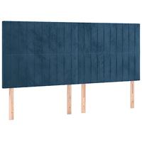 Boxspring met matras fluweel donkerblauw 160x200 cm - thumbnail