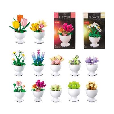 Sluban bouwstenen bloemen in post