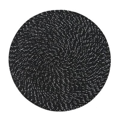 2 stks PP ronde ovale geweven placemat grootte: diameter 18cm (zwart)