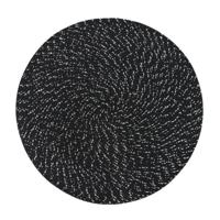 2 stks PP ronde ovale geweven placemat grootte: diameter 18cm (zwart) - thumbnail