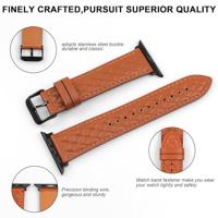 Leren bandje met diamant patroon - Donkergroen - Geschikt voor Apple Watch 38mm / 40mm / 41mm / 42mm - thumbnail