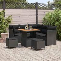Tuinbankenset 8 pcs Zwart poly rattan - thumbnail