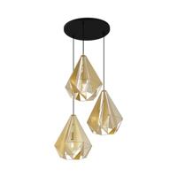 QAZQA Industriële hanglamp goud met mesh 3-lichts - Carcass - thumbnail