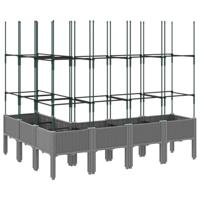 Plantenbak met latwerk 160x120x142,5 cm polypropeen lichtgrijs - thumbnail