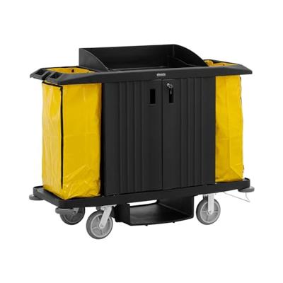 Schoonmaakwagen - afsluitbaar - 250 kg - 4 planken - 2 nylon tassen