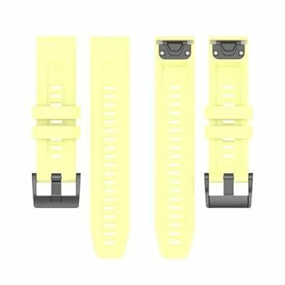 By Qubix - Siliconen sportbandje - Geel - Compatible met Garmin Tactix 8-47mm - Compatible Garmin bandje - Bandbreedte: 22mm