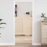 Draaideuren louvre design 2-Paar 90x80 cm massief grenenhout - thumbnail