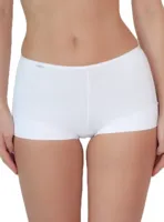 Dames boxershort katoen 38842 - Comfort short - katoenen ondergoed - wit -zwart - huidskleur - badstof kruisje - thumbnail