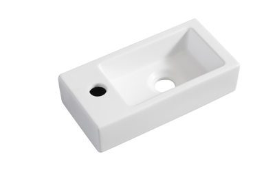 Rhea mini fontein links 36,5 x 18 x 9 cm keramiek mat wit Rhea mini fontein links 36,5 x 18 x 9 cm keramiek mat wit