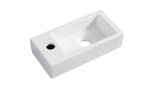 Rhea mini fontein links 36,5 x 18 x 9 cm keramiek mat wit - thumbnail