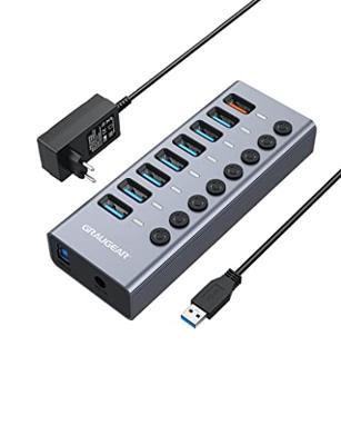 GrauGear G-HUB71-A G-HUB71-A USB-hub 7 poorten USB-A USB 3.0 5 GBit/s Individueel schakelbaar Meerdere kleuren