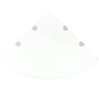 Hoekschappen 2 st met chromen dragers 45x45 cm glas transparant - thumbnail