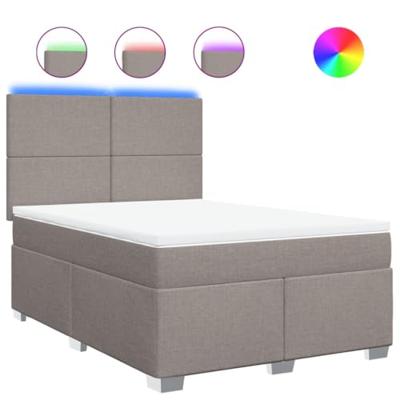 Boxspring met matras stof taupe 140x190 cm