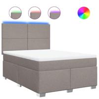 Boxspring met matras stof taupe 140x190 cm - thumbnail