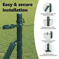 VidaXL Afrasteringspaal groen 10 x 1 m (13 mm gaas) staal en pvc - thumbnail