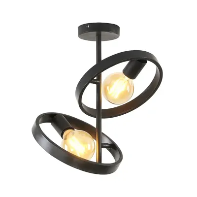 Ylumen Plafondlamp Hover 2 lichts H 53 cm mat zwart