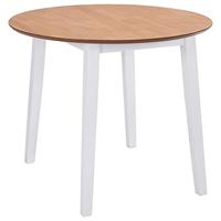 VidaXL Eettafel inklapbaar rond mdf wit - thumbnail