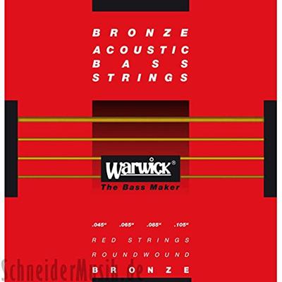 Warwick Red 35200 MS 4 Acoustic Bronze Medium Scale 45-105 snarenset voor akoestische basgitaar