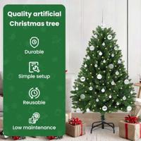 VidaXL Kunstkerstboom met 150 led groen 150 cm pvc en metaal - thumbnail